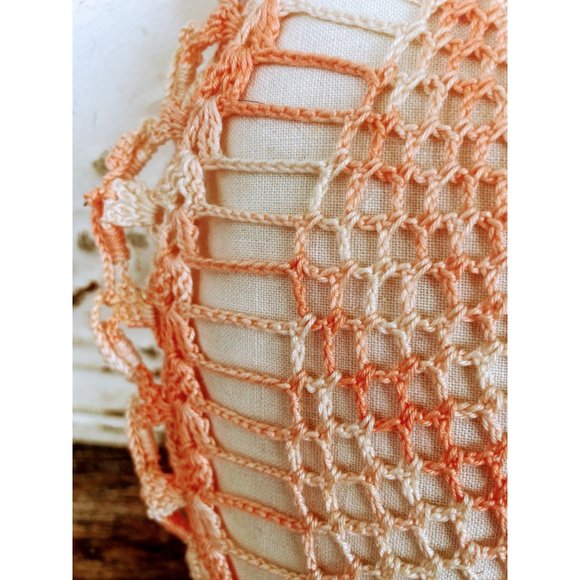 Vintage Small Thread Crochet Heart Shaped Accent Pillow - Picture 3 of 13